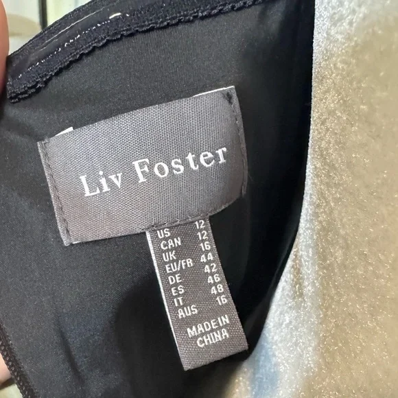 NWT LIV FOSTER ASYMMETRIC HEM SHORT COCKTAIL AND PARTY DRESS BLACK SIZE 12 - Picture 12 of 12